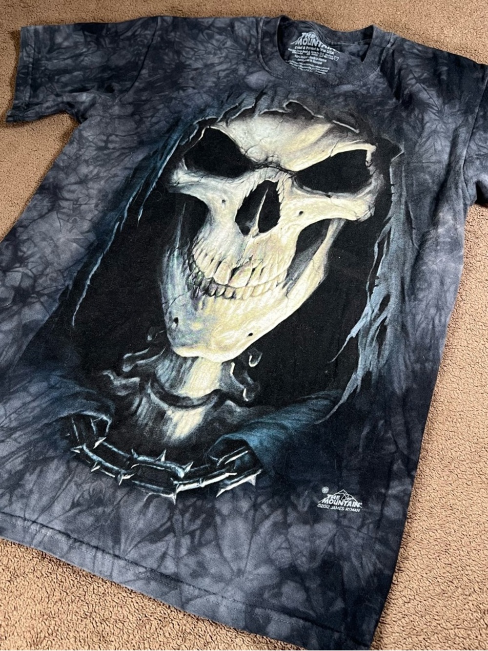 THE MOUNTAIN JAMES RYMAN 2012 GRIM REAPER SKULL TIE DYE GOTHIC SMALL T-SHIRT